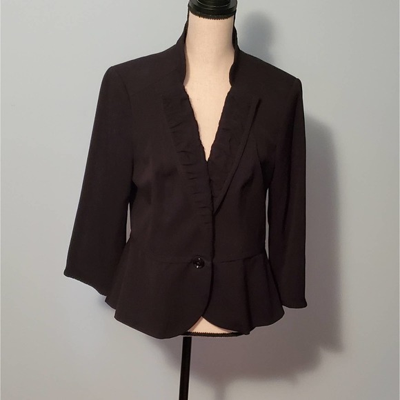 W&B Flattering Versatile Classic Black One-Button Blazer Size 12 - Picture 1 of 11